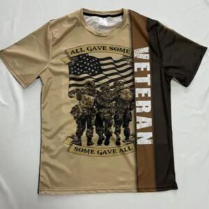 Graphic Retro Style Short Sleeve Crew Neck T-Shirt for Men Size L